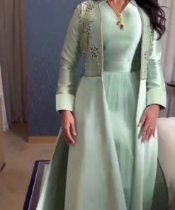 فستان سهرة لون سماوي