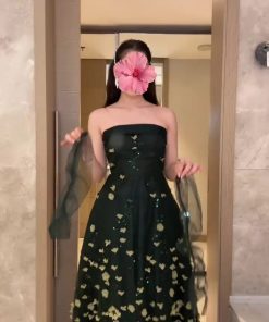 فستان سهرة لون اخضر