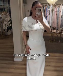 فستان سهرة لون ابيض