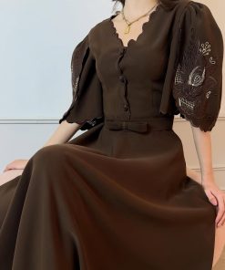 فستان سهرة لون بني