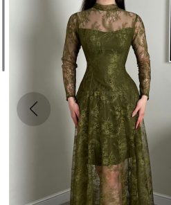 فستان سهرة لون اخضر