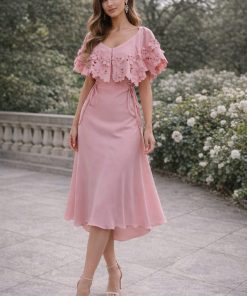 فساتين سهرة بلون وردي