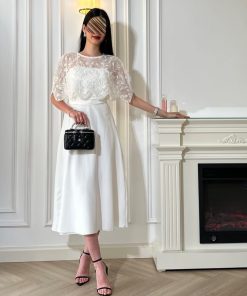 فستان سهرة لون ابيض