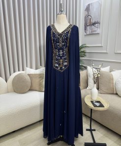 Alternative view of جلابية نسائية كحلي مطرزة