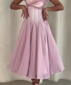 فستان سهرة لون وردي