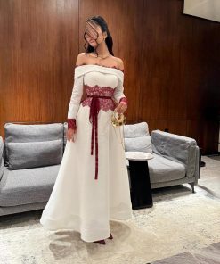 فستان سهرة لون ابيض