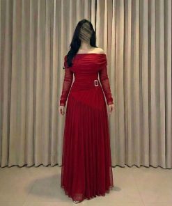 فستان سهرة أحمر أنيق