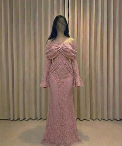 فستان سهرة لون وردي