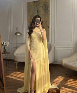 فساتين سهرة لون اصفر