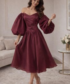 فستان سهرة لون نبيتى