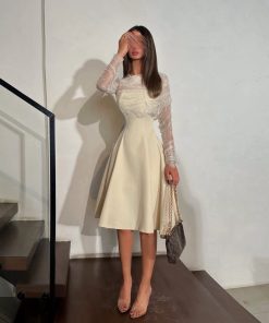 فستان سهرة لون بيج