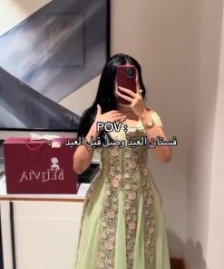 فستان سهرة لون اخضر