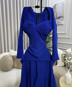 فستان سهرة لون ازرق