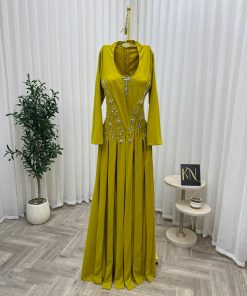 Alternative view of فستان سهرة أصفر خردلي