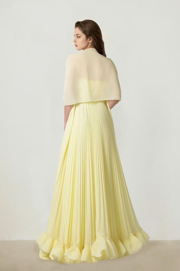 فستان سهره لون اصفر - الصورة 4