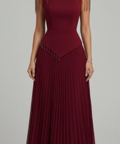 فستان سهرة بلون أحمر