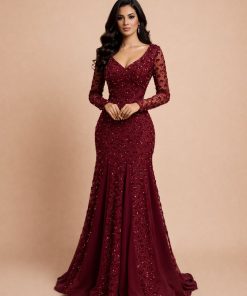 فستان سهرة طويل فخم وأنيق