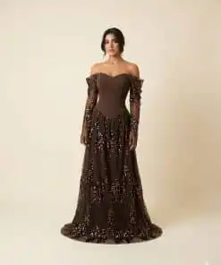 فستان سهره لون بني