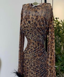 Alternative view of فستان سهره لون بني فاتح