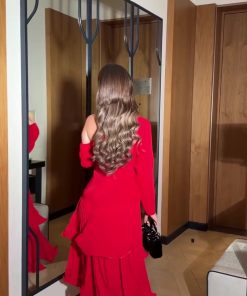 Alternative view of فستان أحمر ميد