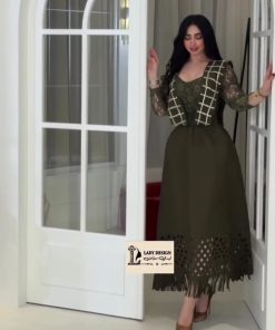 فستان سهرة بلون أخضر