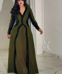 فستان سهرة أخضر مخمل