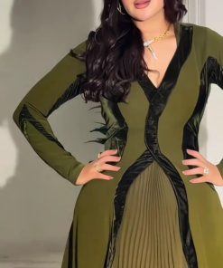 Alternative view of فستان سهرة أخضر مخمل