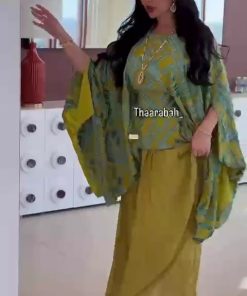 فستان سهرة أخضر زيتوني فاخر