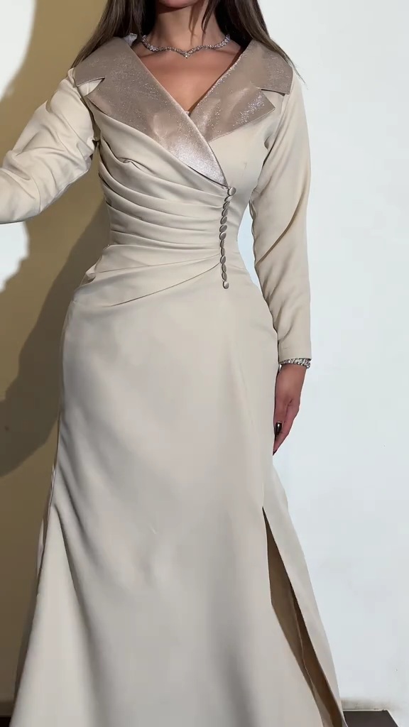 فستان سهرة شامبانيا