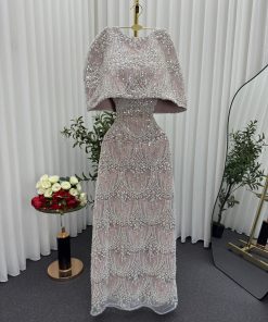 Alternative view of فستان سهرة مرصع فاخر بكاب أنيق