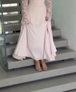 فستان سهره لون فوشي فاتح