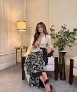 فستان سهره لون أبيض فى اسود