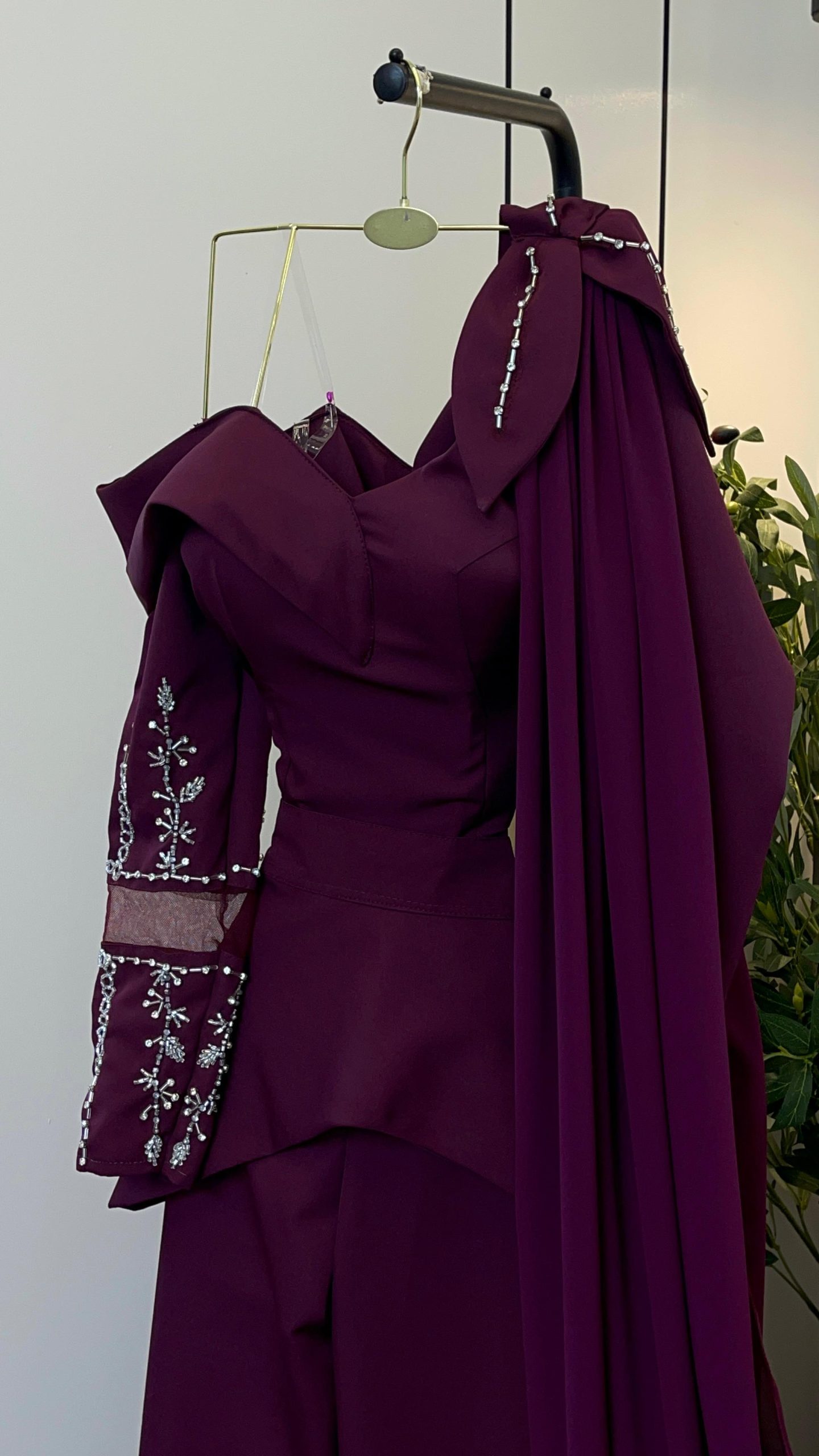 جمبسوت بنفسجي طويل مع كاب فاخر - الصورة 5