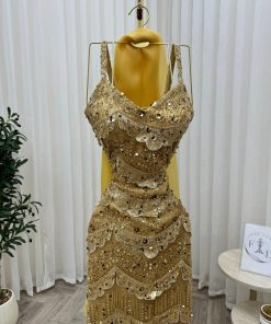 Alternative view of فستان سهرة ذهبي مطرز فاخر