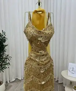Alternative view of فستان سهرة ذهبي مطرز فاخر