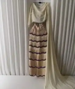 Alternative view of فستان سهرة بيج فاخر مع شال