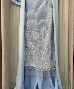 Alternative view of فستان سهرة سماوي راقي بدون أكمام