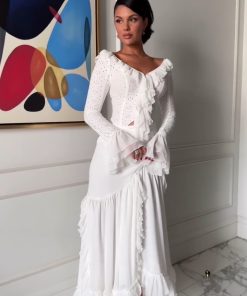 فستان سهرة لون أبيض