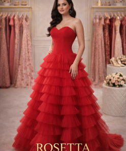 فساتين سهرة لون أحمر