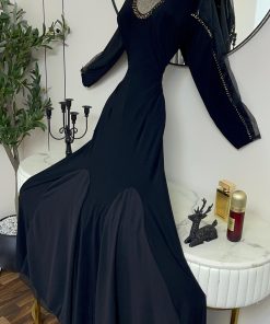 Alternative view of فستان سهرة أسود وأكمام شفافه
