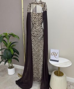 Alternative view of فستان سهرة فاخر مع كيب شيفون أنيق