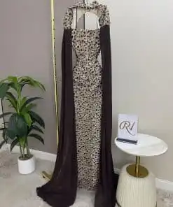 Alternative view of فستان سهرة فاخر مع كيب شيفون أنيق