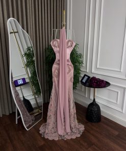 Alternative view of فستان مناسبة لون أصفر وردي