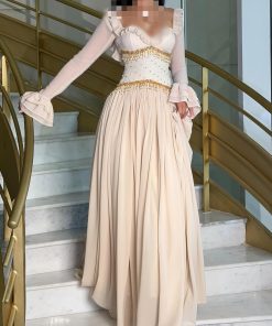 فستان سهرة بيج فاخر