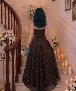 Alternative view of فستان سهرة بني فاخر لإطلالة فخمة وجذابة