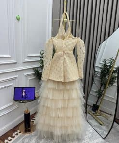 Alternative view of فستان سهرة طويل دانتيل وتول