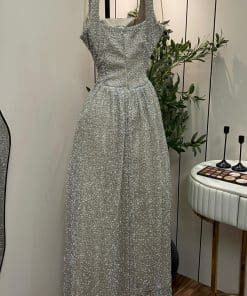 Alternative view of فستان مناسبة لامع بتصميم كورسيه فاخر وتنورة منفوشة