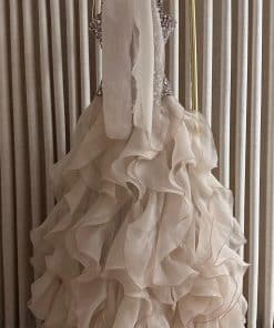 Alternative view of فستان سهرة بيج ذهبي فاخر مرصع بالكامل بقصة ضيقة