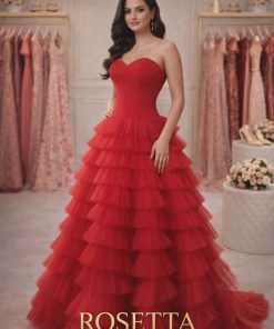 فساتين سهرة لون أحمر