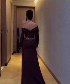 Alternative view of فستان سهرة بنفسجي داكن فاخر